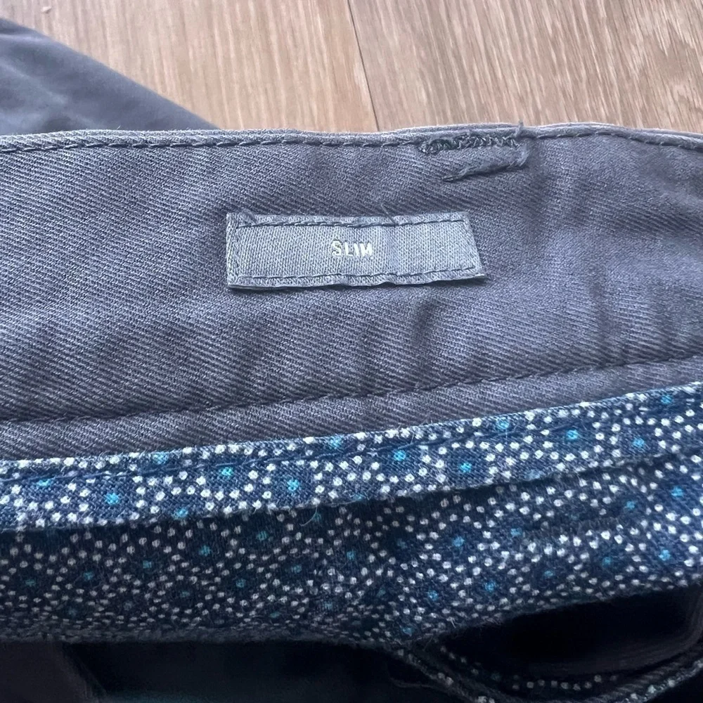 Bonobos Pants Mens 33 X 30 Gray Slim Fit Chino Flat Front Casual